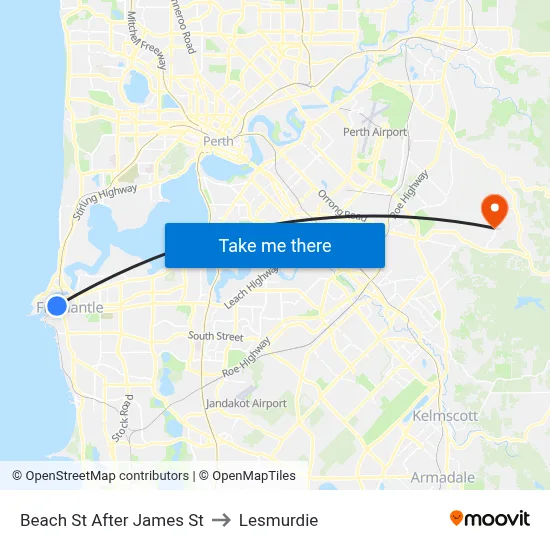 Beach St After James St to Lesmurdie map