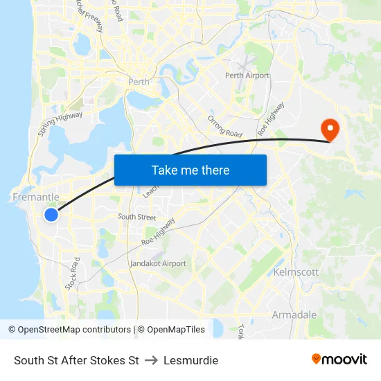 South St After Stokes St to Lesmurdie map