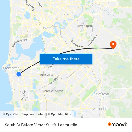 South St Before Victor St to Lesmurdie map