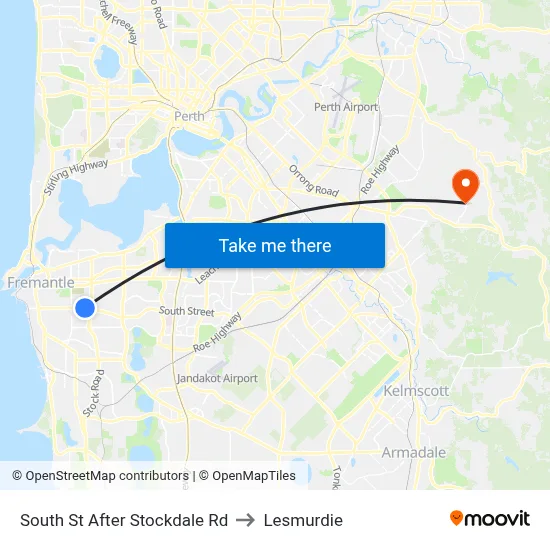 South St After Stockdale Rd to Lesmurdie map
