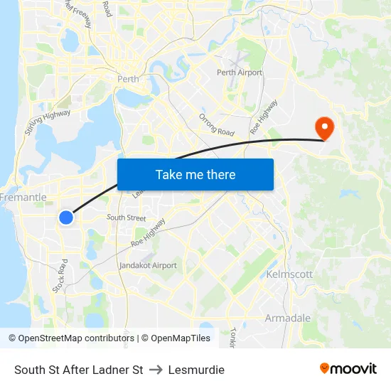 South St After Ladner St to Lesmurdie map