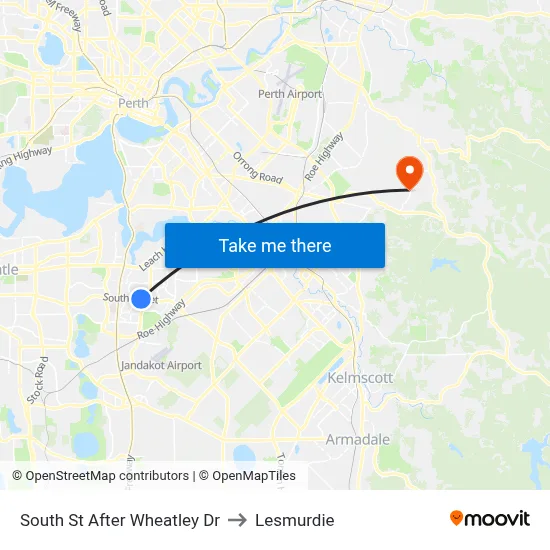South St After Wheatley Dr to Lesmurdie map