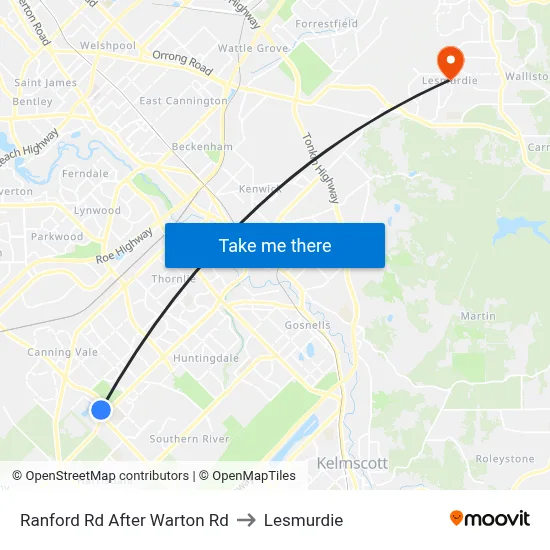 Ranford Rd After Warton Rd to Lesmurdie map
