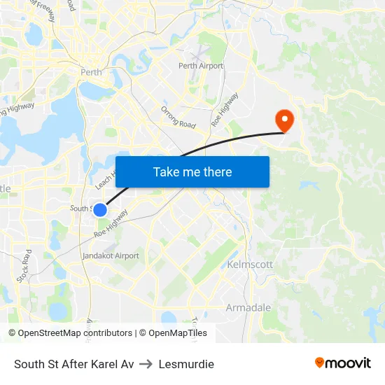 South St After Karel Av to Lesmurdie map