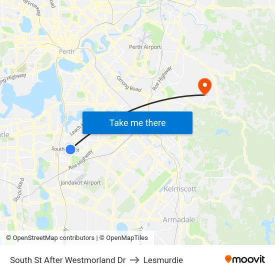 South St After Westmorland Dr to Lesmurdie map