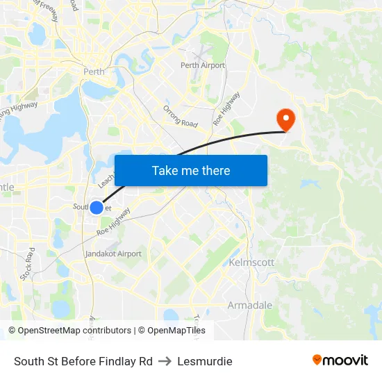 South St Before Findlay Rd to Lesmurdie map