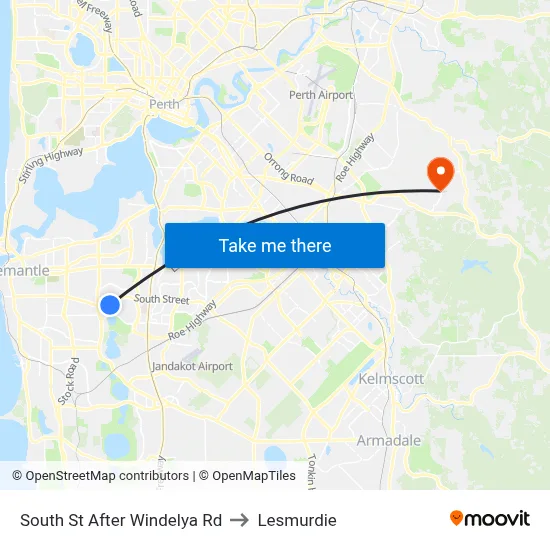 South St After Windelya Rd to Lesmurdie map