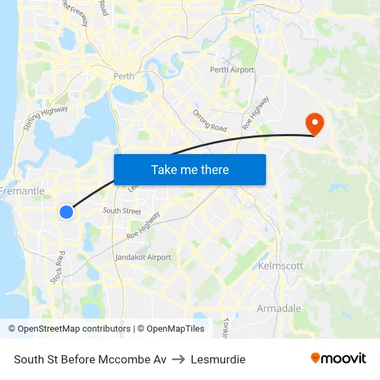 South St Before Mccombe Av to Lesmurdie map