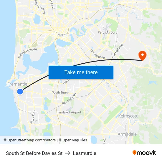 South St Before Davies St to Lesmurdie map