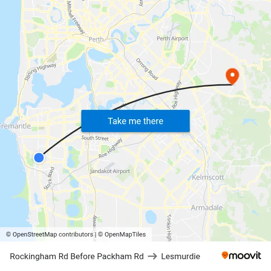 Rockingham Rd Before Packham Rd to Lesmurdie map