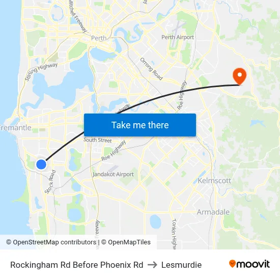 Rockingham Rd Before Phoenix Rd to Lesmurdie map