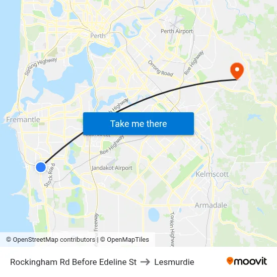 Rockingham Rd Before Edeline St to Lesmurdie map