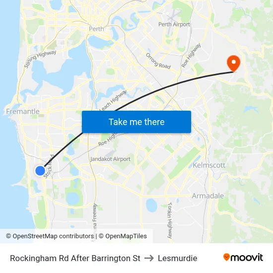Rockingham Rd After Barrington St to Lesmurdie map