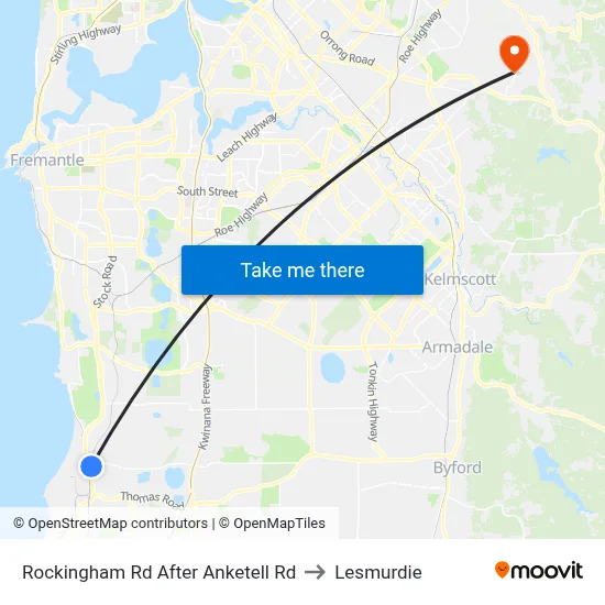 Rockingham Rd After Anketell Rd to Lesmurdie map