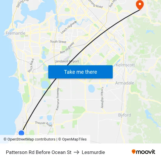Patterson Rd Before Ocean St to Lesmurdie map