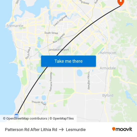 Patterson Rd After Lithia Rd to Lesmurdie map