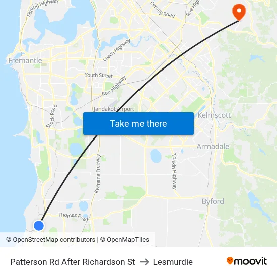 Patterson Rd After Richardson St to Lesmurdie map