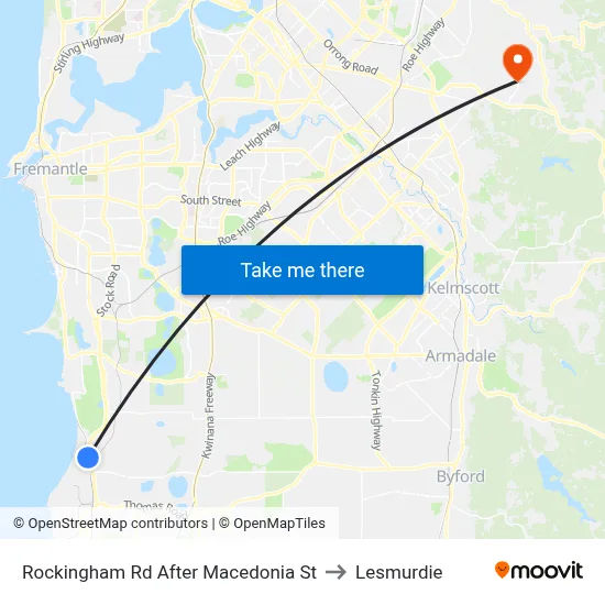Rockingham Rd After Macedonia St to Lesmurdie map