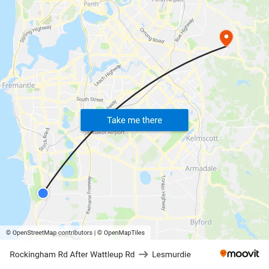 Rockingham Rd After Wattleup Rd to Lesmurdie map