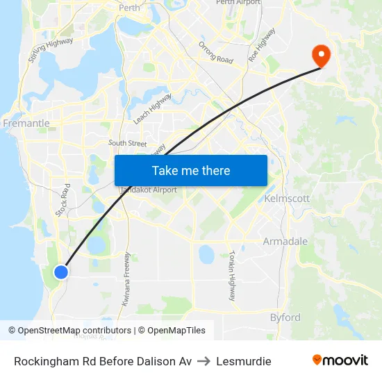 Rockingham Rd Before Dalison Av to Lesmurdie map