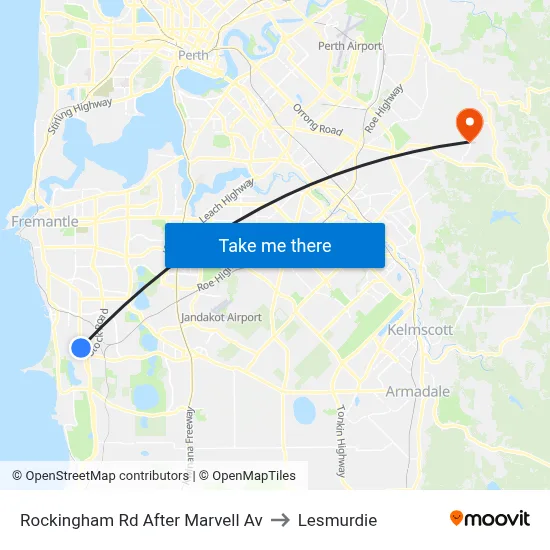 Rockingham Rd After Marvell Av to Lesmurdie map