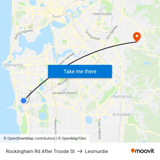 Rockingham Rd After Troode St to Lesmurdie map