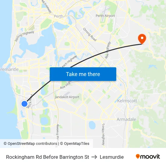 Rockingham Rd Before Barrington St to Lesmurdie map