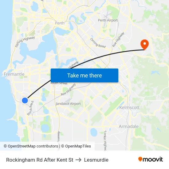 Rockingham Rd After Kent St to Lesmurdie map