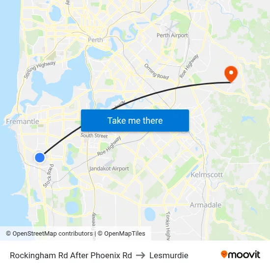 Rockingham Rd After Phoenix Rd to Lesmurdie map