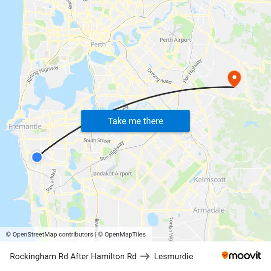 Rockingham Rd After Hamilton Rd to Lesmurdie map