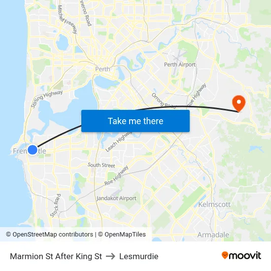Marmion St After King St to Lesmurdie map