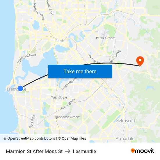 Marmion St After Moss St to Lesmurdie map