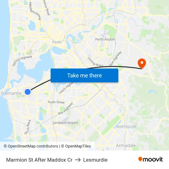 Marmion St After Maddox Cr to Lesmurdie map
