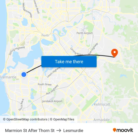 Marmion St After Thorn St to Lesmurdie map
