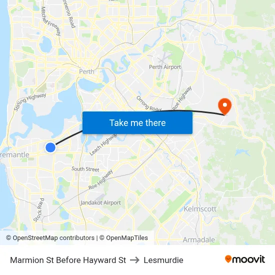 Marmion St Before Hayward St to Lesmurdie map