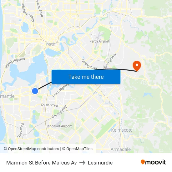 Marmion St Before Marcus Av to Lesmurdie map