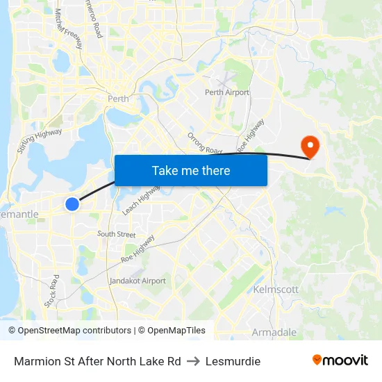 Marmion St After North Lake Rd to Lesmurdie map