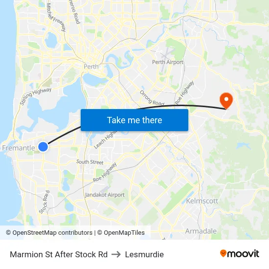 Marmion St After Stock Rd to Lesmurdie map