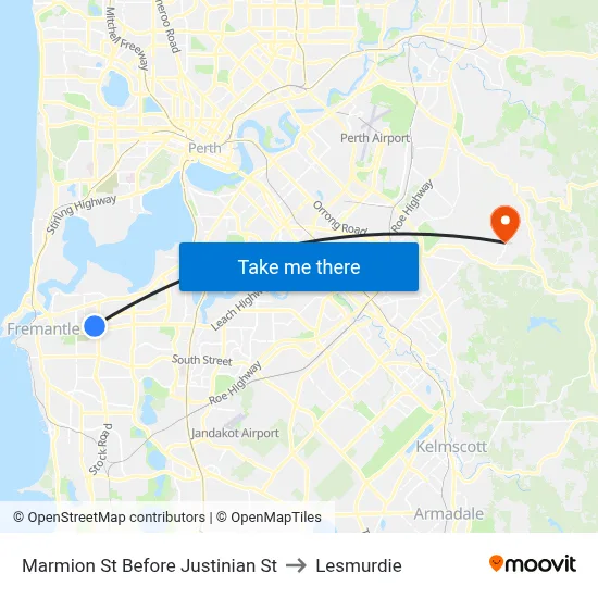 Marmion St Before Justinian St to Lesmurdie map