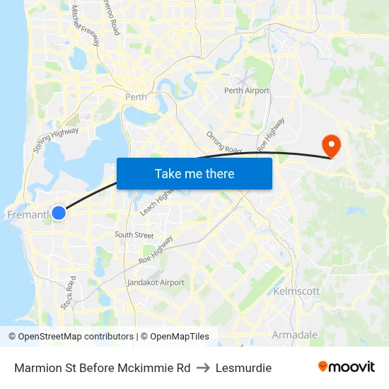 Marmion St Before Mckimmie Rd to Lesmurdie map