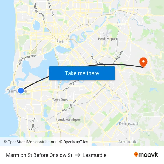 Marmion St Before Onslow St to Lesmurdie map