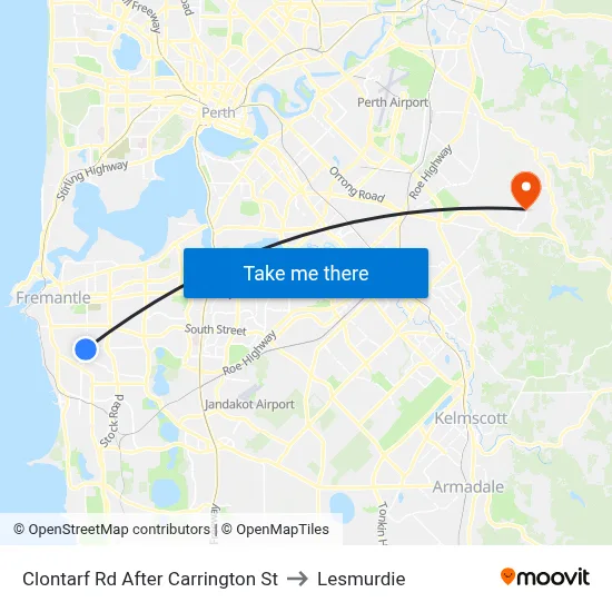 Clontarf Rd After Carrington St to Lesmurdie map