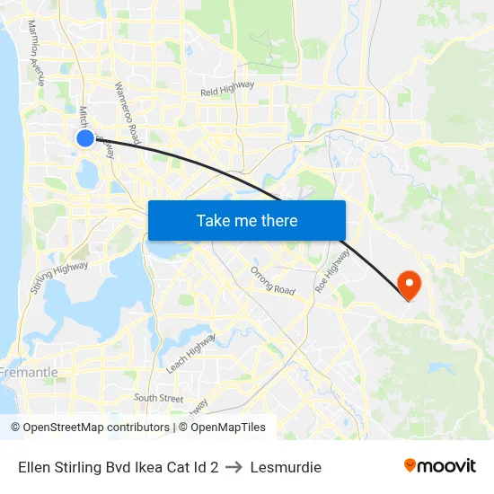 Ellen Stirling Bvd Ikea Cat Id 2 to Lesmurdie map