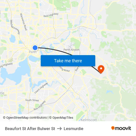 Beaufort St After Bulwer St to Lesmurdie map
