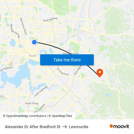 Alexander Dr After Bradford St to Lesmurdie map