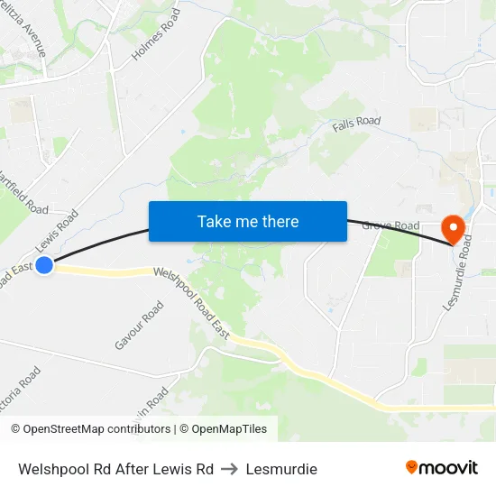 Welshpool Rd After Lewis Rd to Lesmurdie map