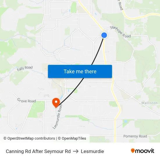 Canning Rd After Seymour Rd to Lesmurdie map