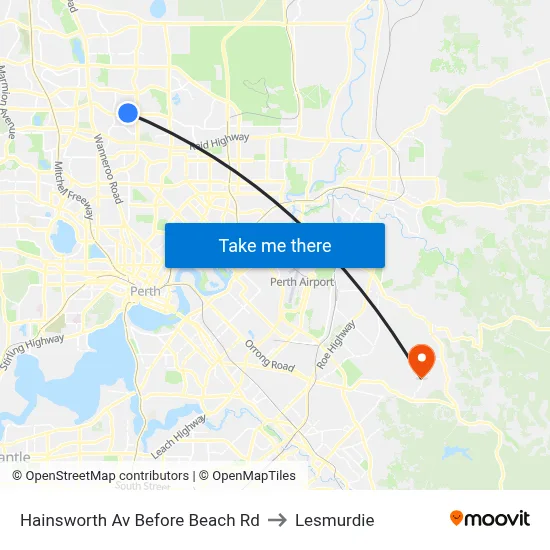 Hainsworth Av Before Beach Rd to Lesmurdie map