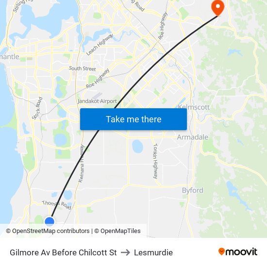 Gilmore Av Before Chilcott St to Lesmurdie map