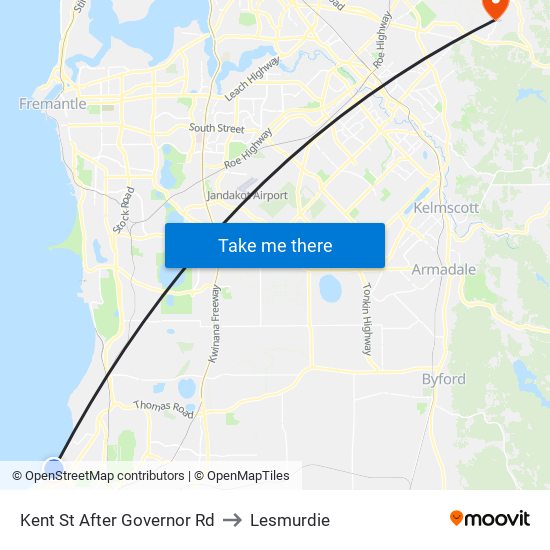 Kent St After Governor Rd to Lesmurdie map